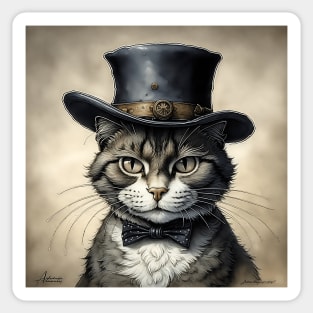 [AI Art] Cheeky cat with hat Sticker